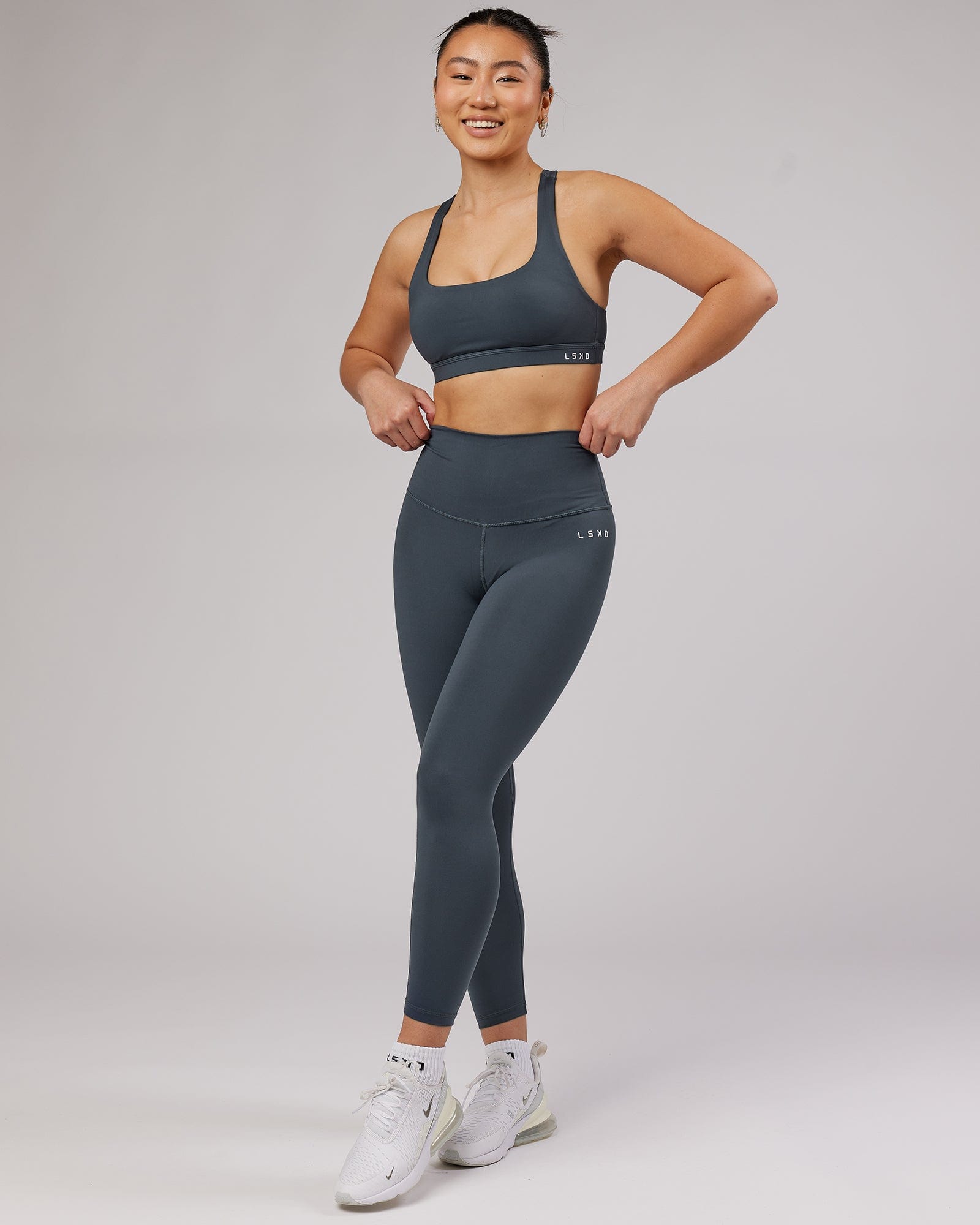 Model wearing Base 7/8 Length Tight - Ink