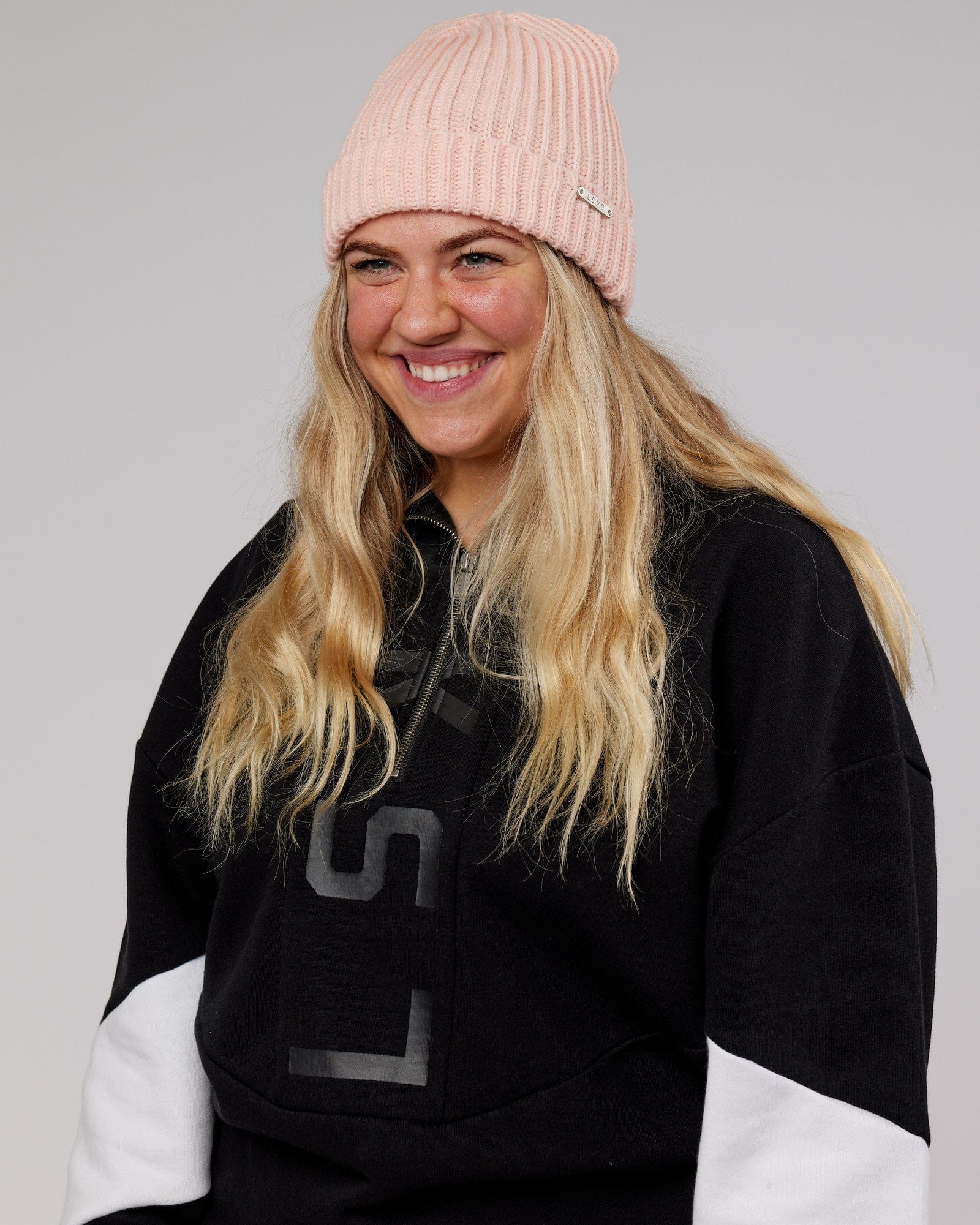 Model wearing Alpine Beanie - Pink