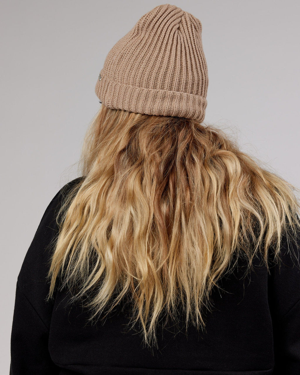 Model wearing Alpine Beanie - Taupe