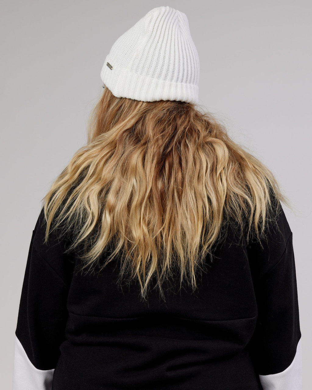 Model wearing Alpine Beanie - White
