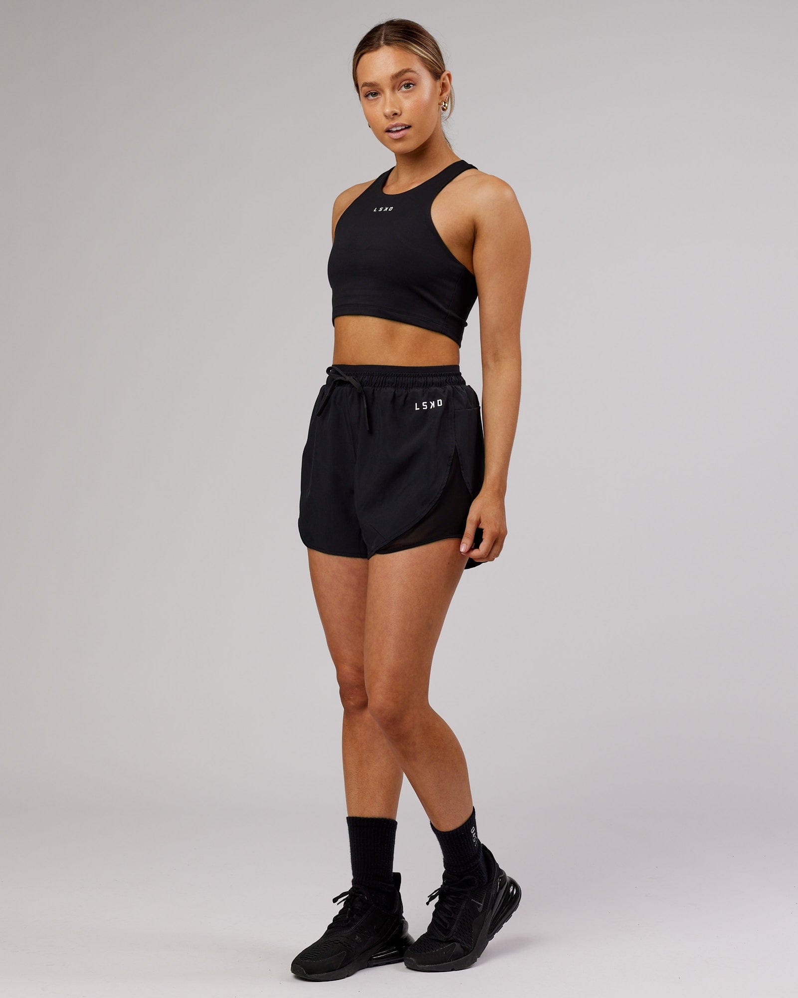 Model wearing Dynamic Run Short - Black
