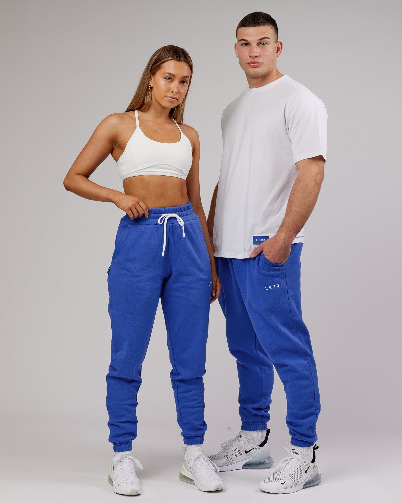 Model wearing Unisex Ready Track Pant - Power Cobalt