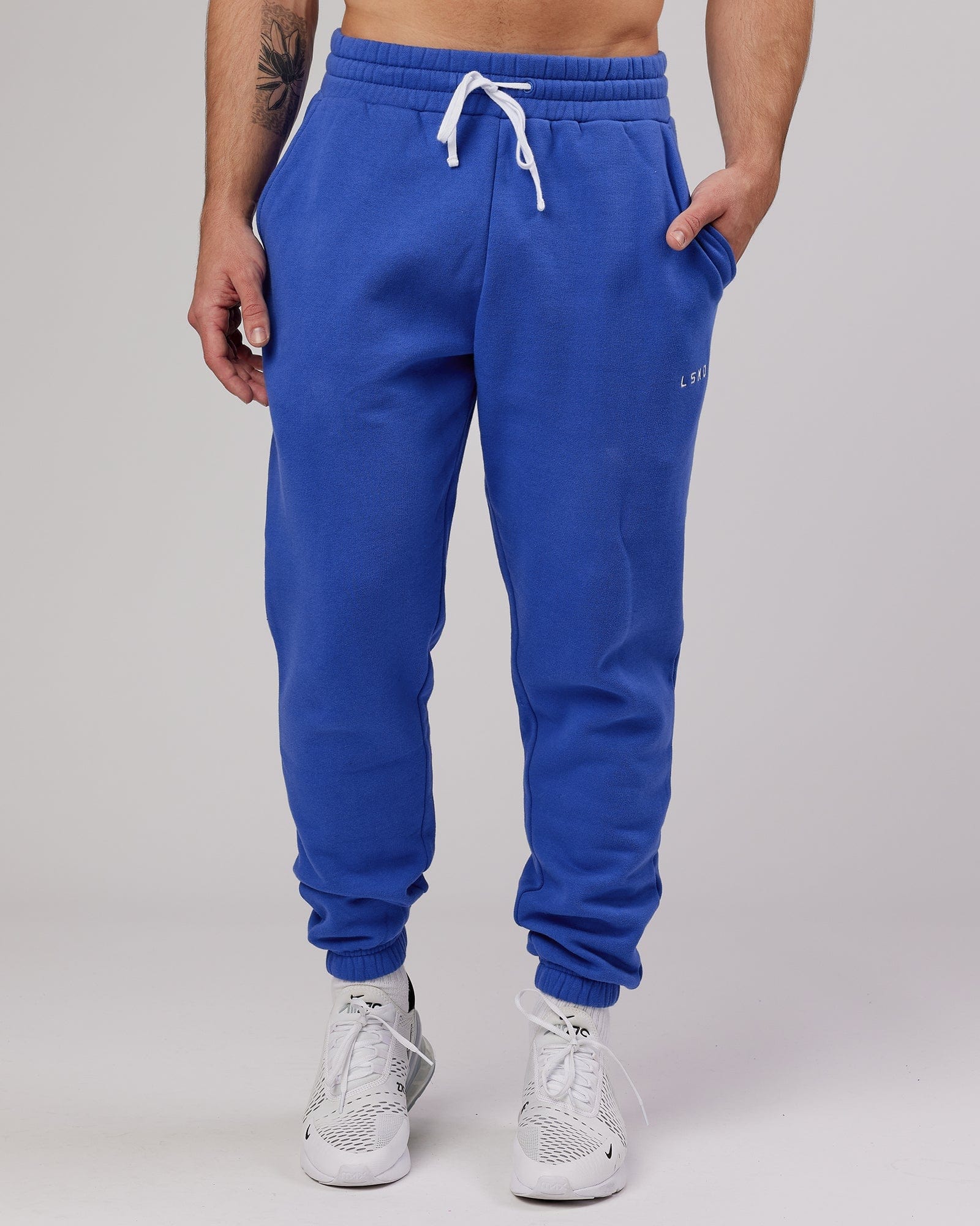 Model wearing Ready Track Pant - Power Cobalt