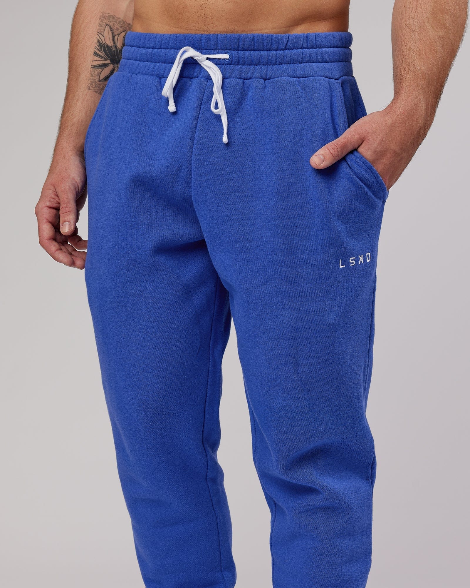 Model wearing Ready Track Pant - Power Cobalt