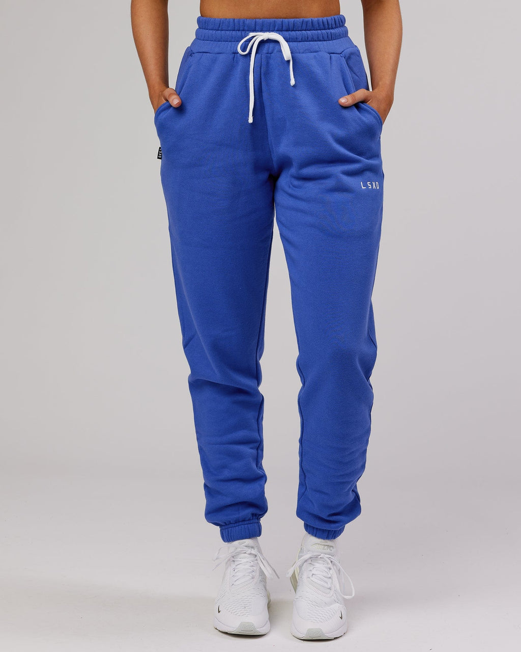 Model wearing Unisex Ready Track Pant - Power Cobalt