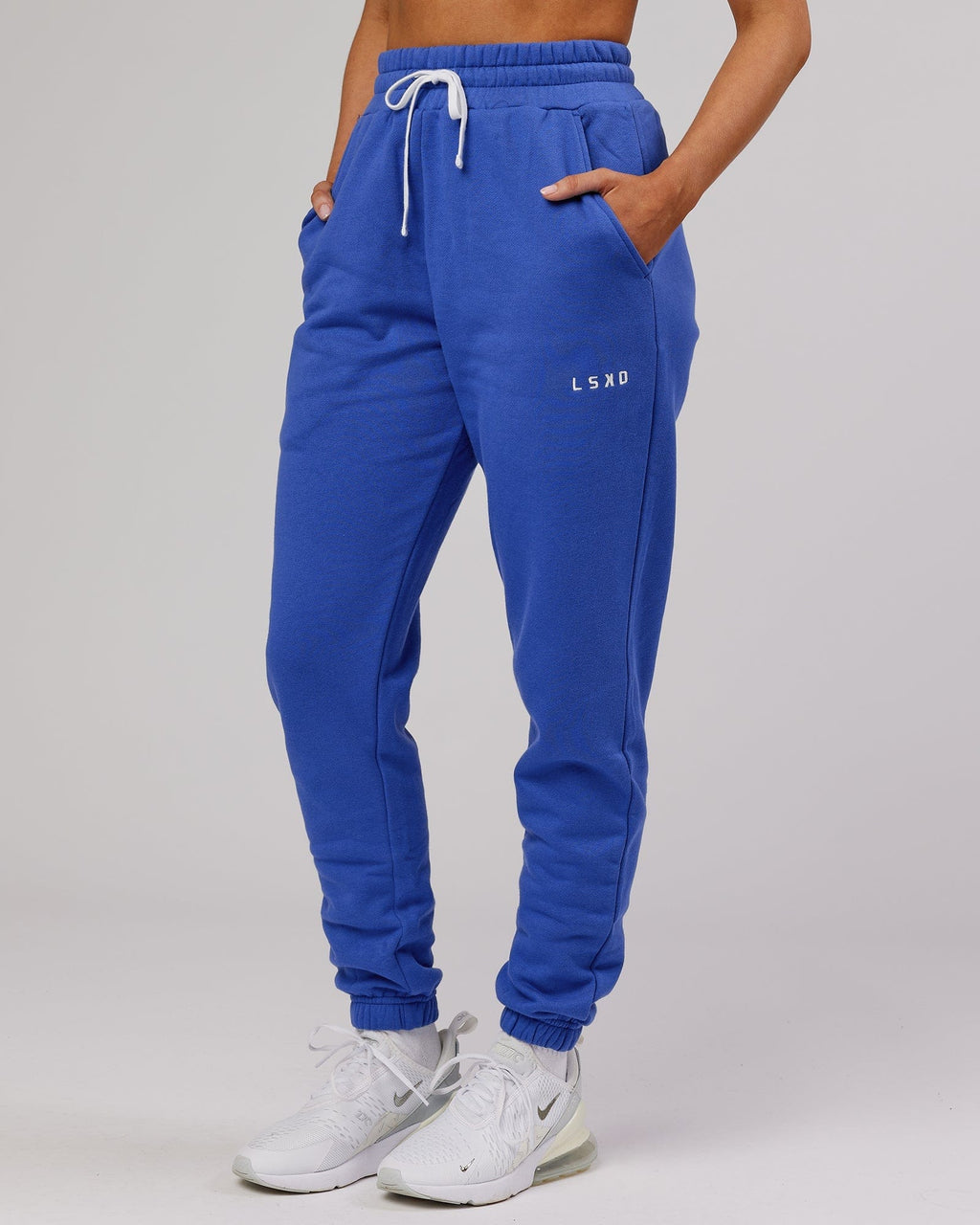 Model wearing Unisex Ready Track Pant - Power Cobalt