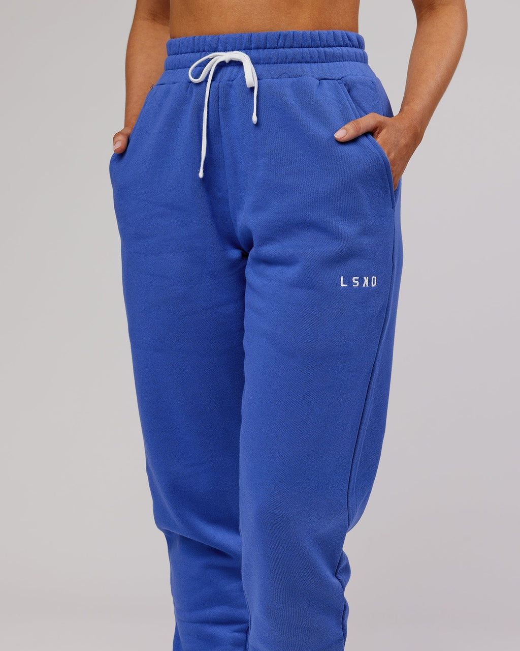 Model wearing Unisex Ready Track Pant - Power Cobalt