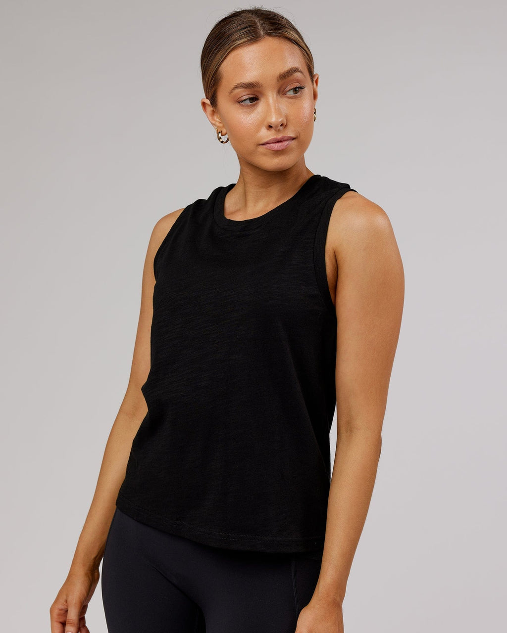 Model wearing Breathe Tank - Black