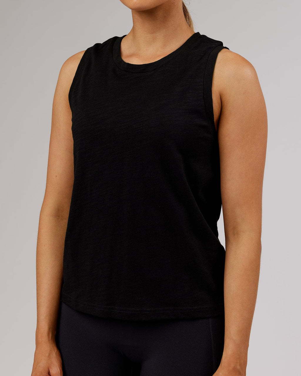 Model wearing Breathe Tank - Black