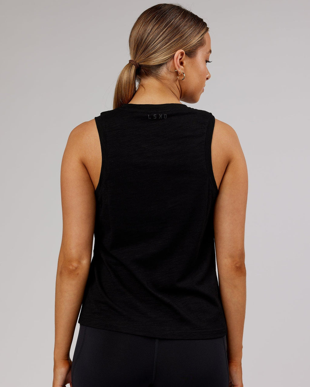 Model wearing Breathe Tank - Black