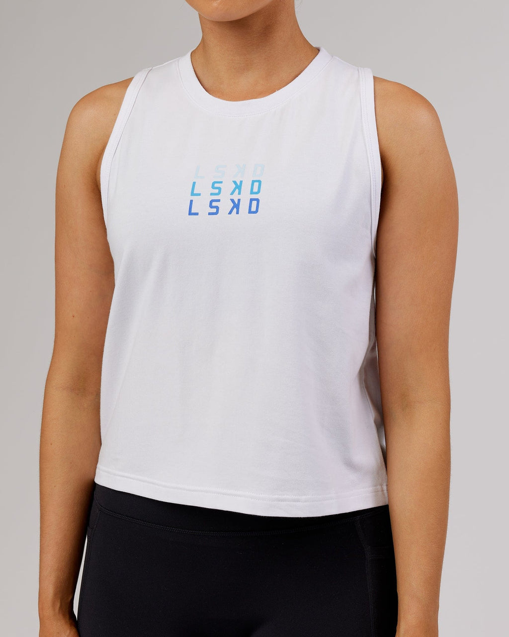 Model wearing Energy FLXCotton Tank - White