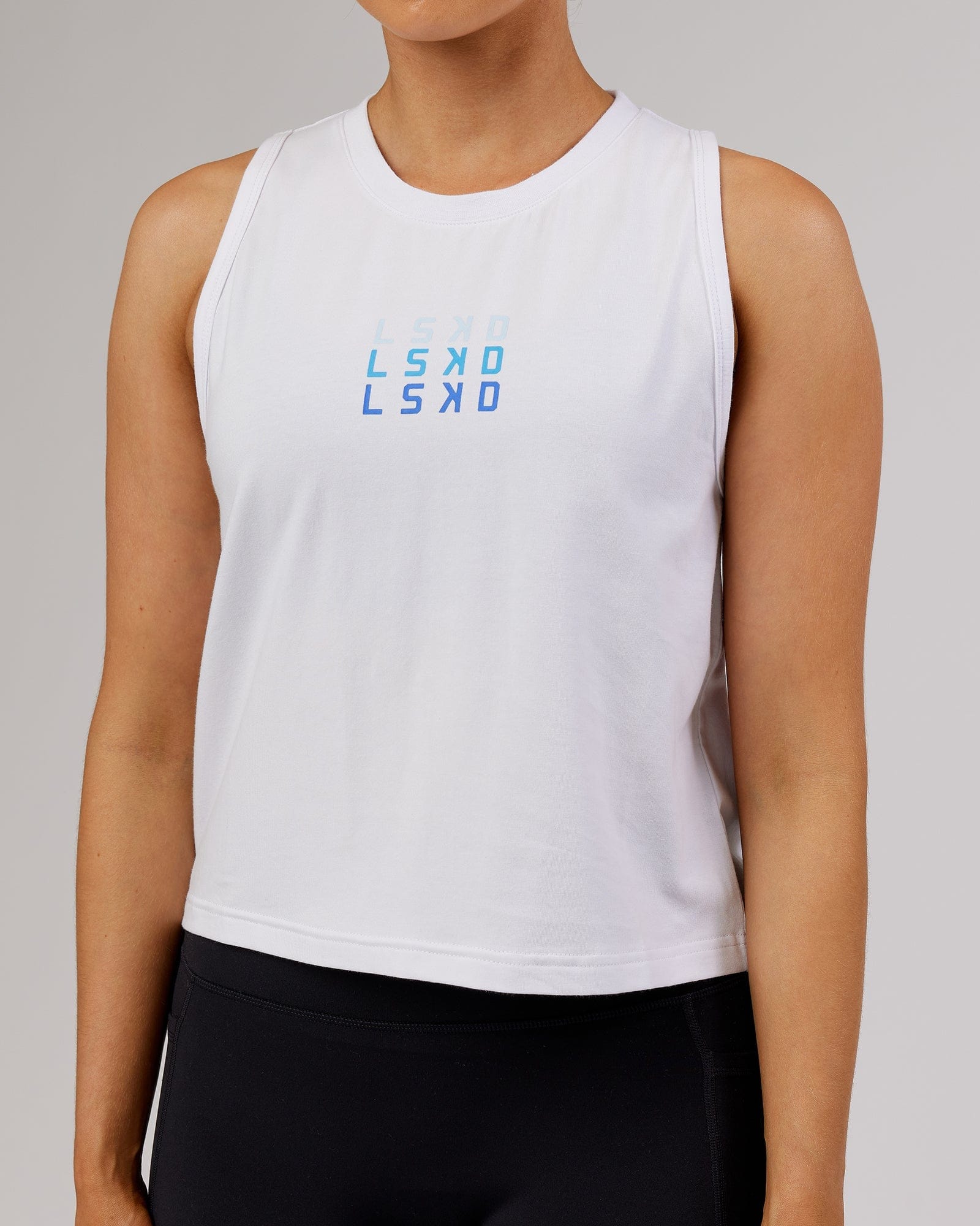 Model wearing Energy FLXCotton Tank - White