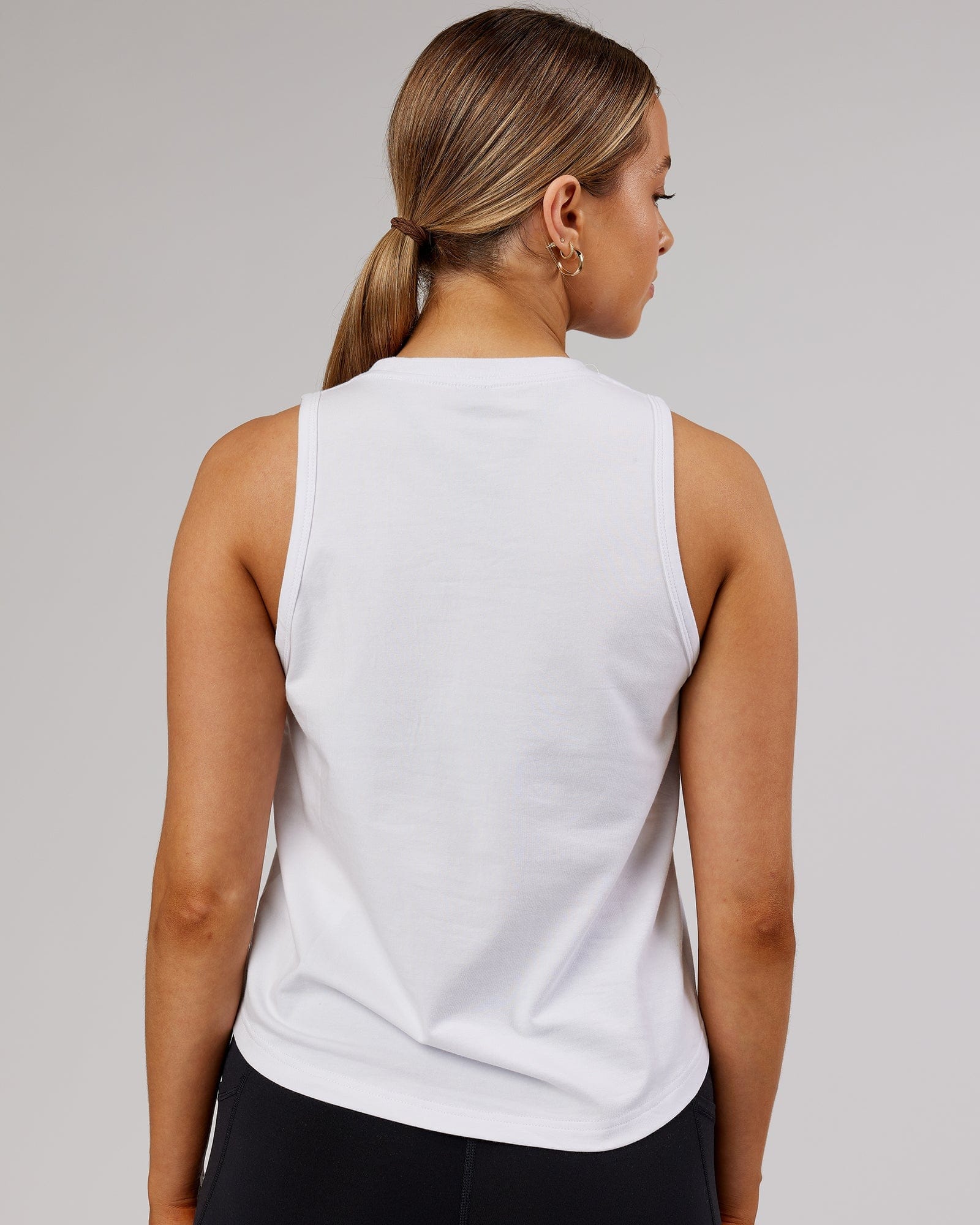 Model wearing Energy FLXCotton Tank - White