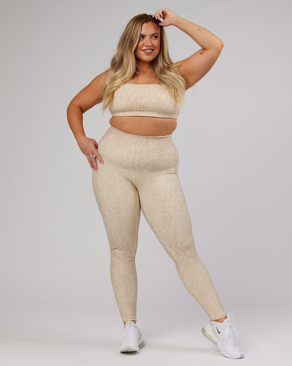 Model wearing Energise Bandeau - Rise Print