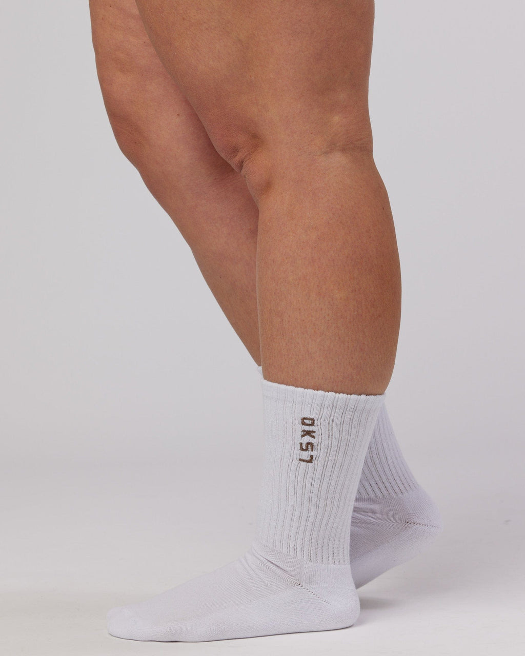 Model wearing Signal Crew Sock - Taupe