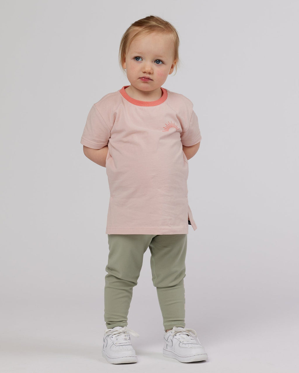 Model wearing Rise FLXCotton Tee (00-8) - Peach Flush