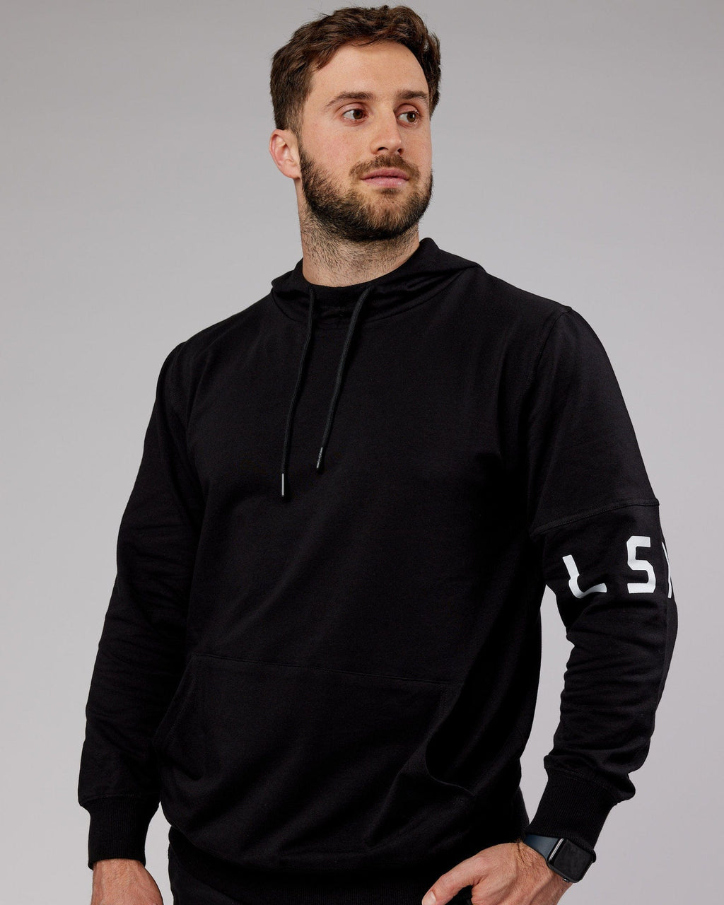 Model wearing Perimeter FLXFleece Hoodie - Black
