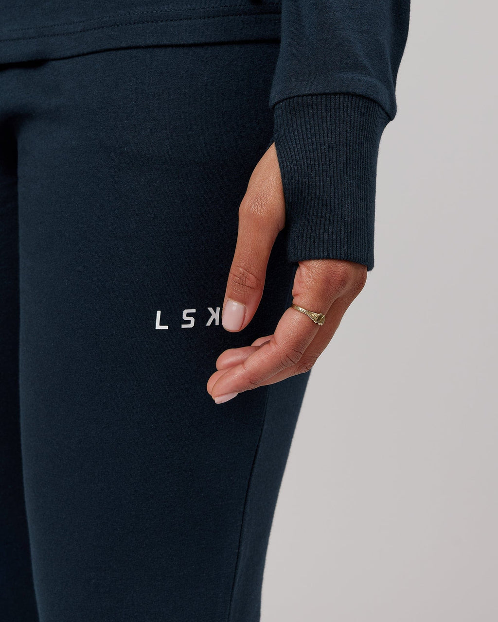 Model wearing PB Zip Through Hoodie - Carbon-Tonal