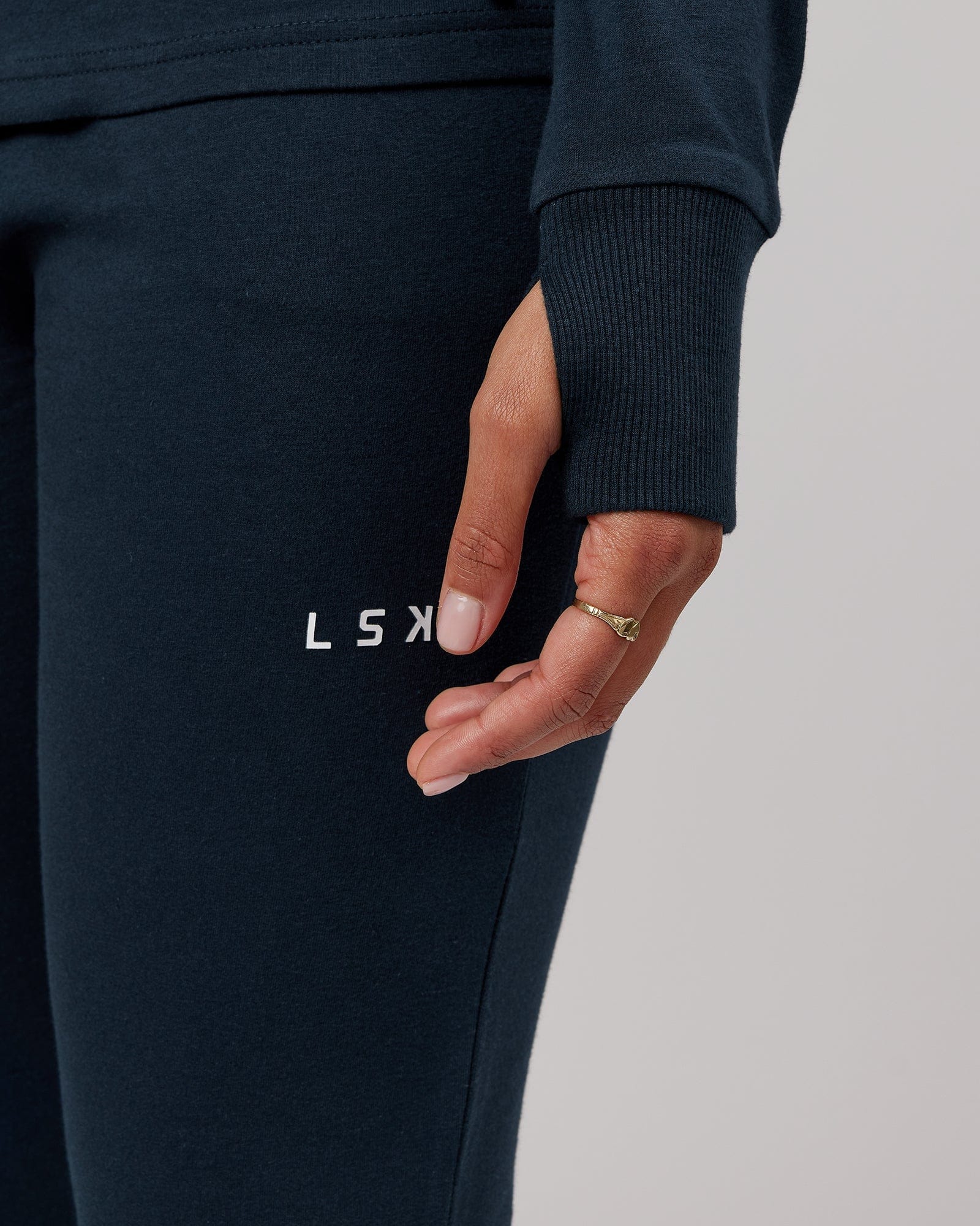 Model wearing PB Zip Through Hoodie - Carbon-Tonal