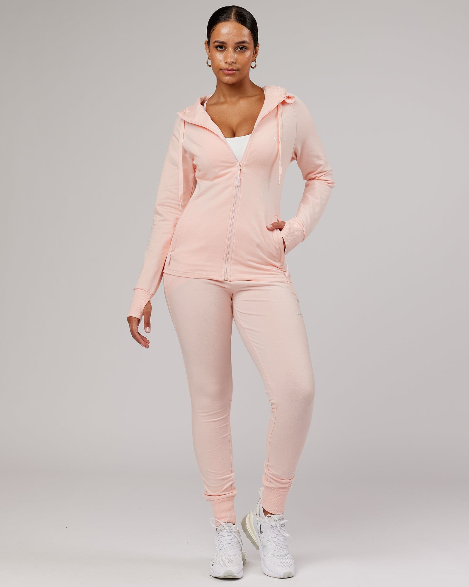 Model wearing PB Jogger - Pink-Tonal