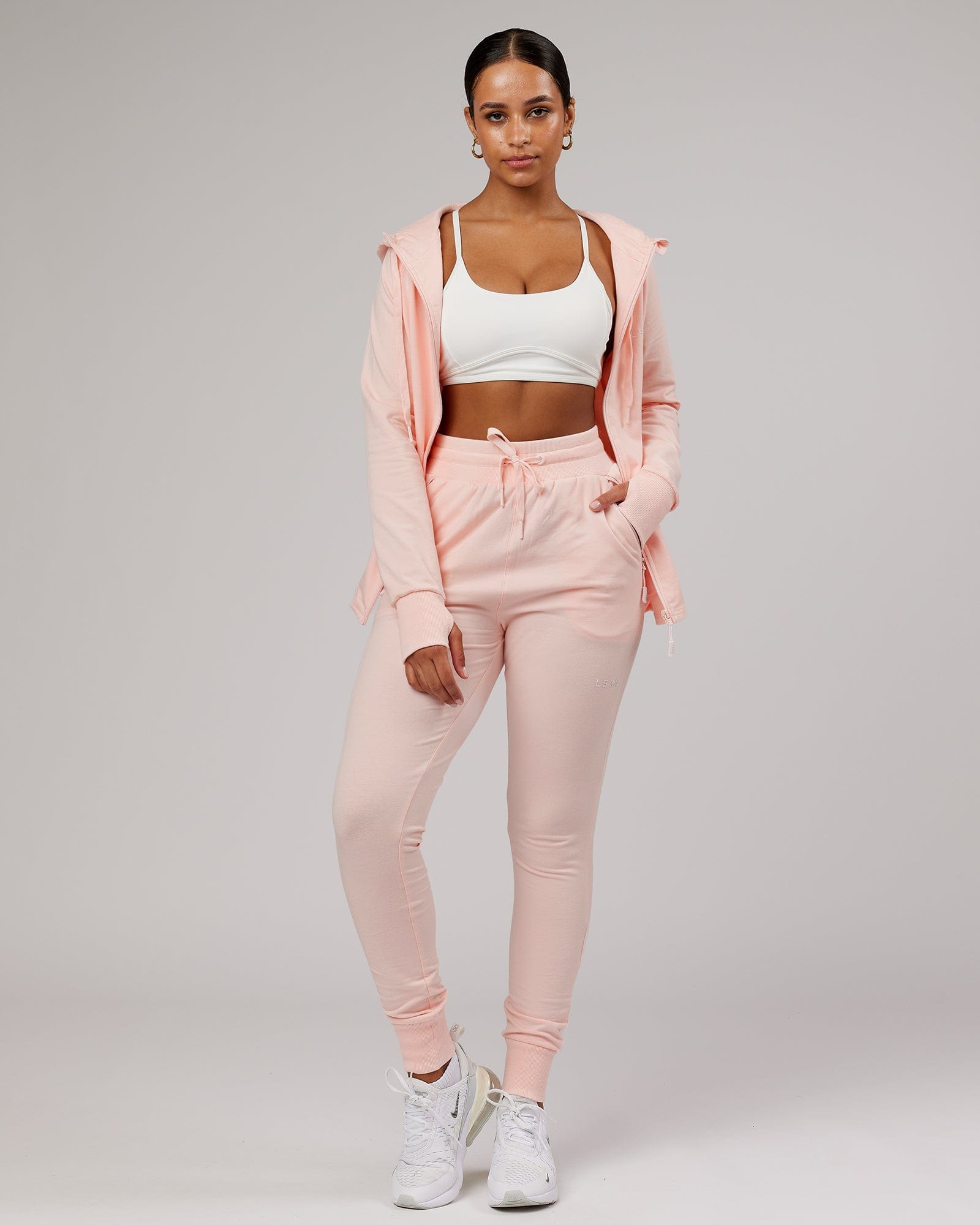 Model wearing PB Jogger - Pink-Tonal