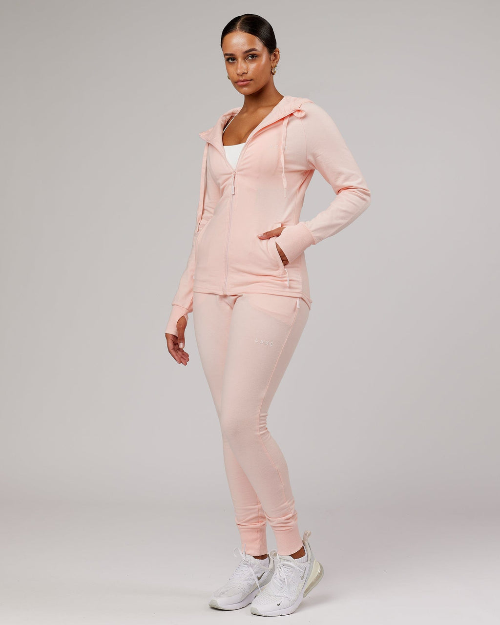 Model wearing PB Jogger - Pink-Tonal