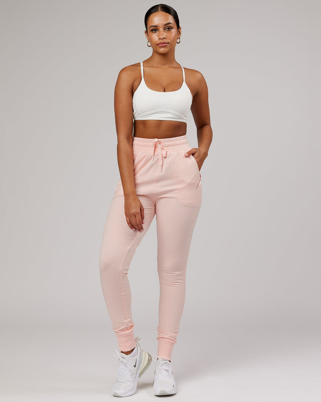 Model wearing PB Jogger - Pink-Tonal