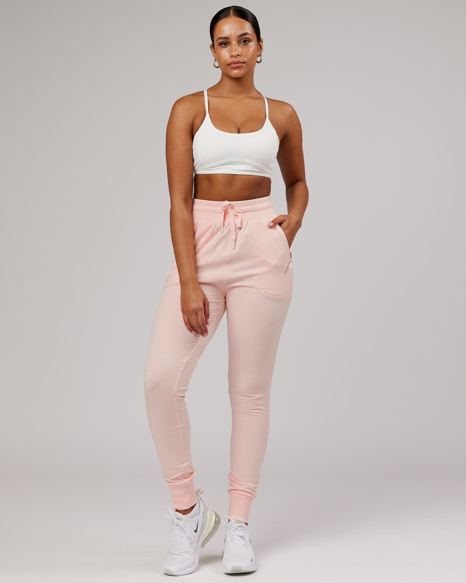 Model wearing PB Jogger - Pink-Tonal