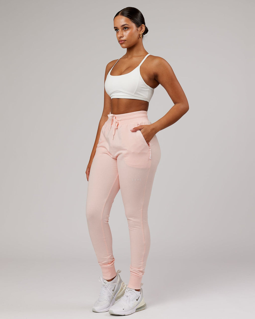 Model wearing PB Jogger - Pink-Tonal