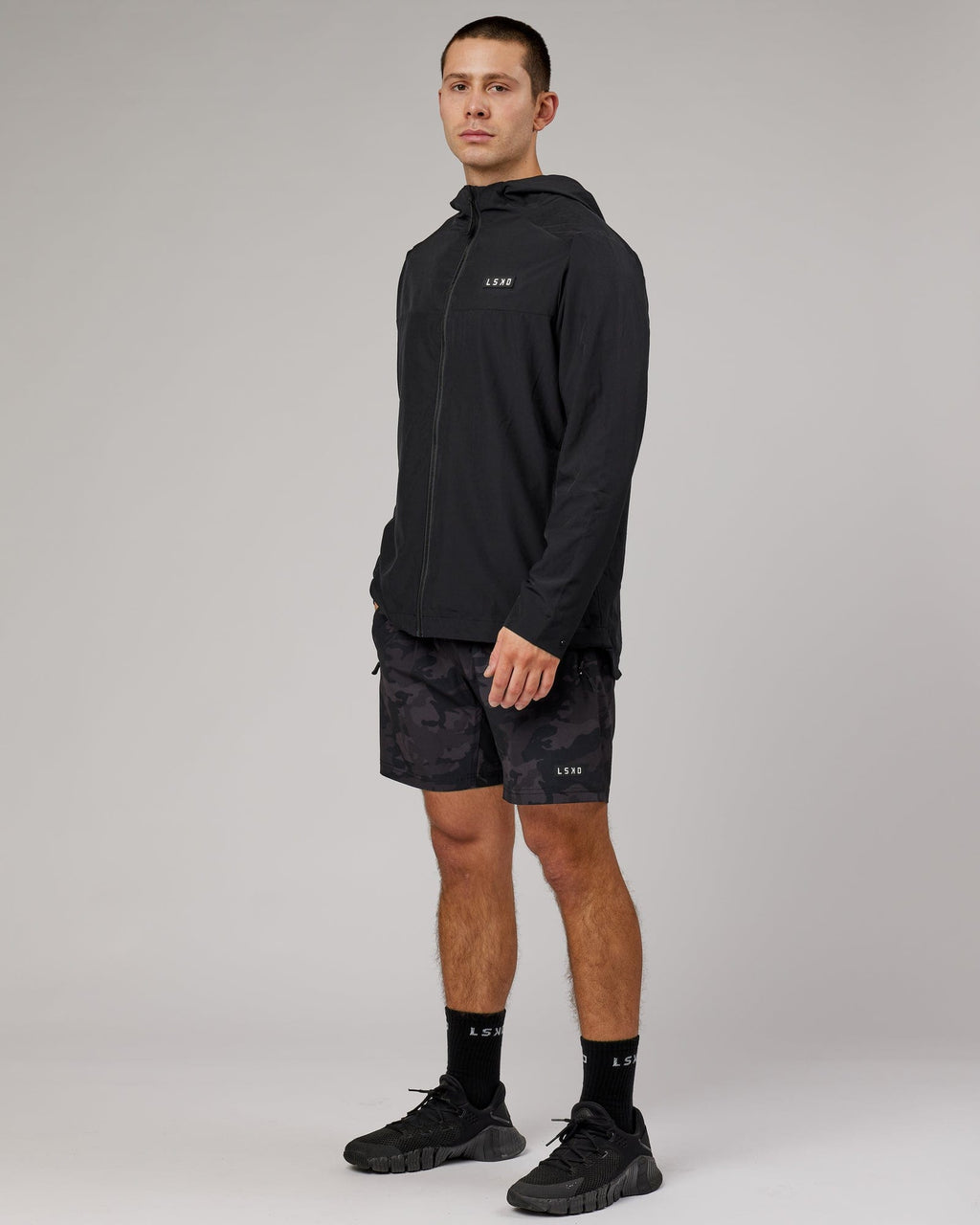 Model wearing Functional Training Jacket - Black