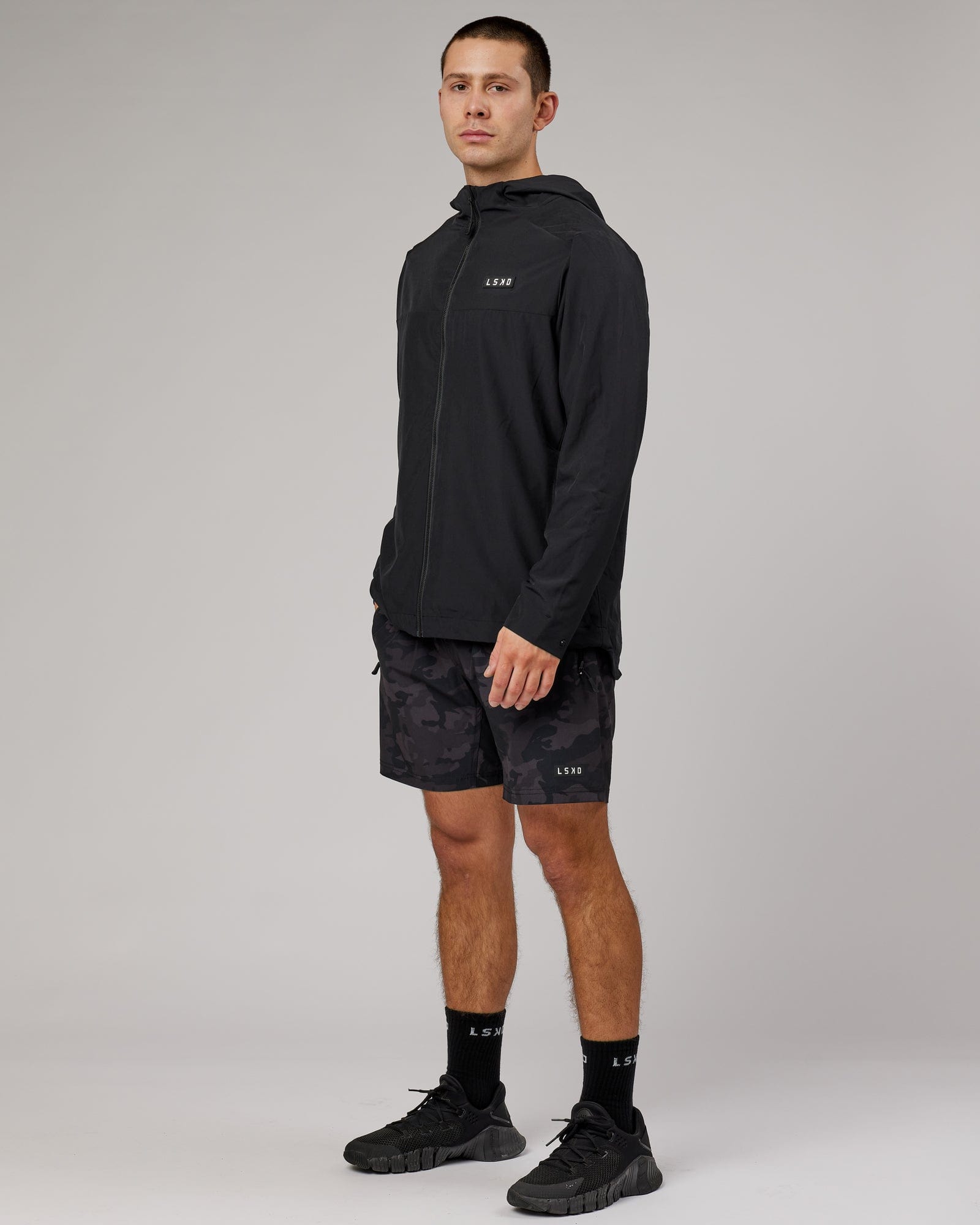 Model wearing Functional Training Jacket - Black