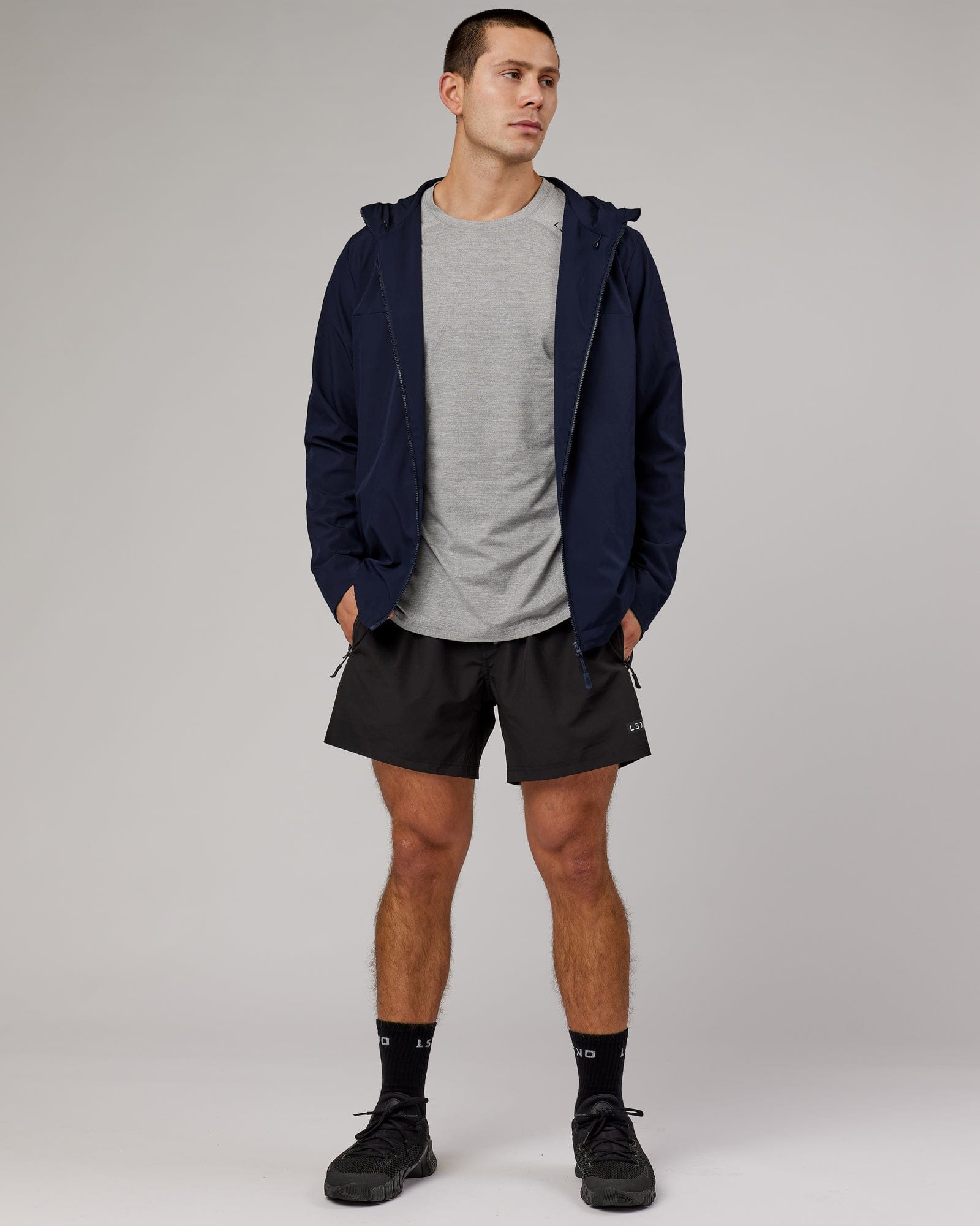 Model wearing Functional Training Jacket - Navy