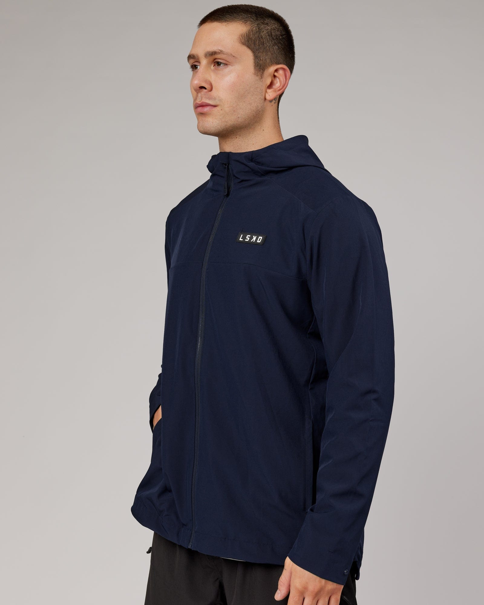 Model wearing Functional Training Jacket - Navy