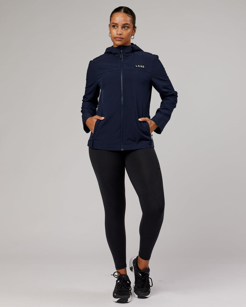 Model wearing Functional Training Jacket - Navy