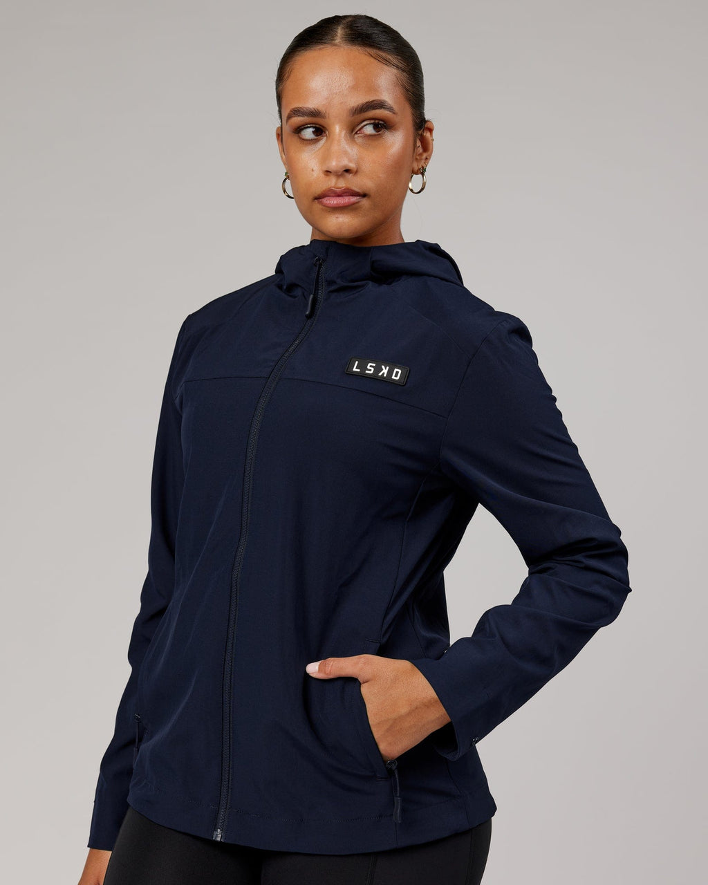 Model wearing Functional Training Jacket - Navy