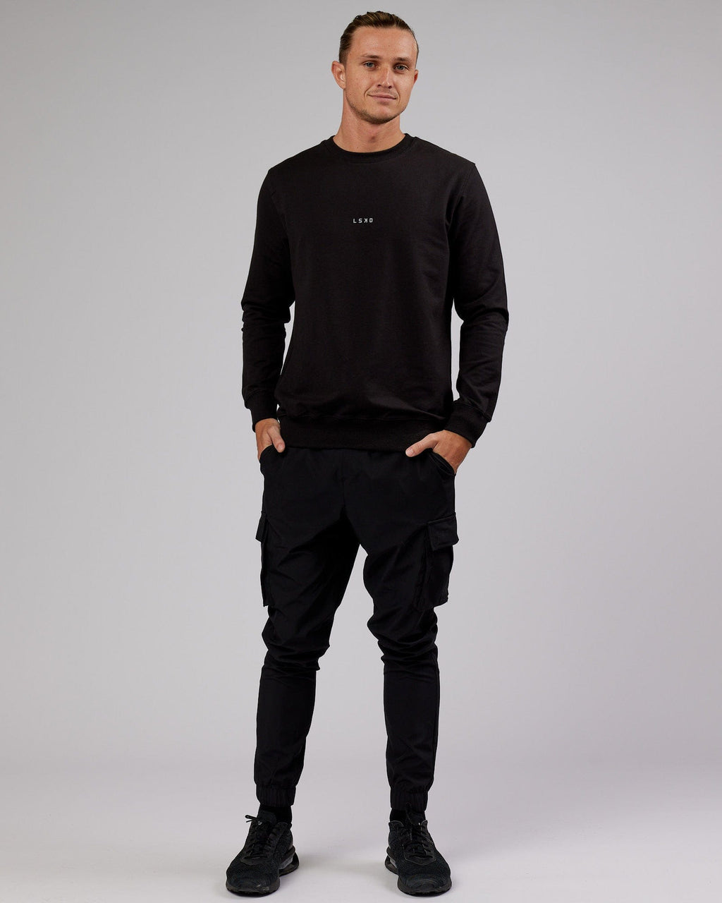 Model wearing Base Sweater - Black