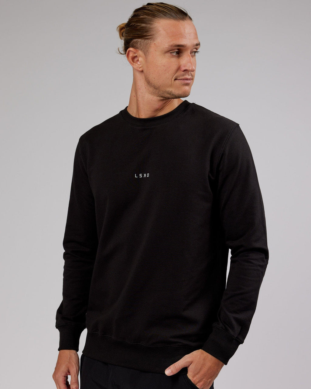 Model wearing Base Sweater - Black