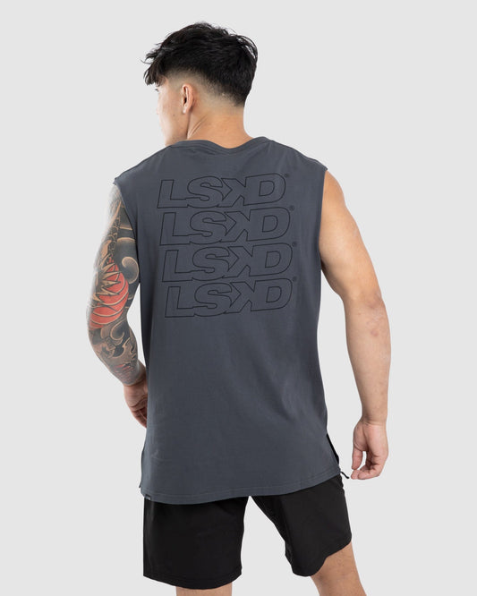 Model wearing Attack Tank - Iron