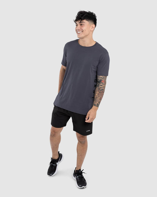 Model wearing Flex Tee - Iron