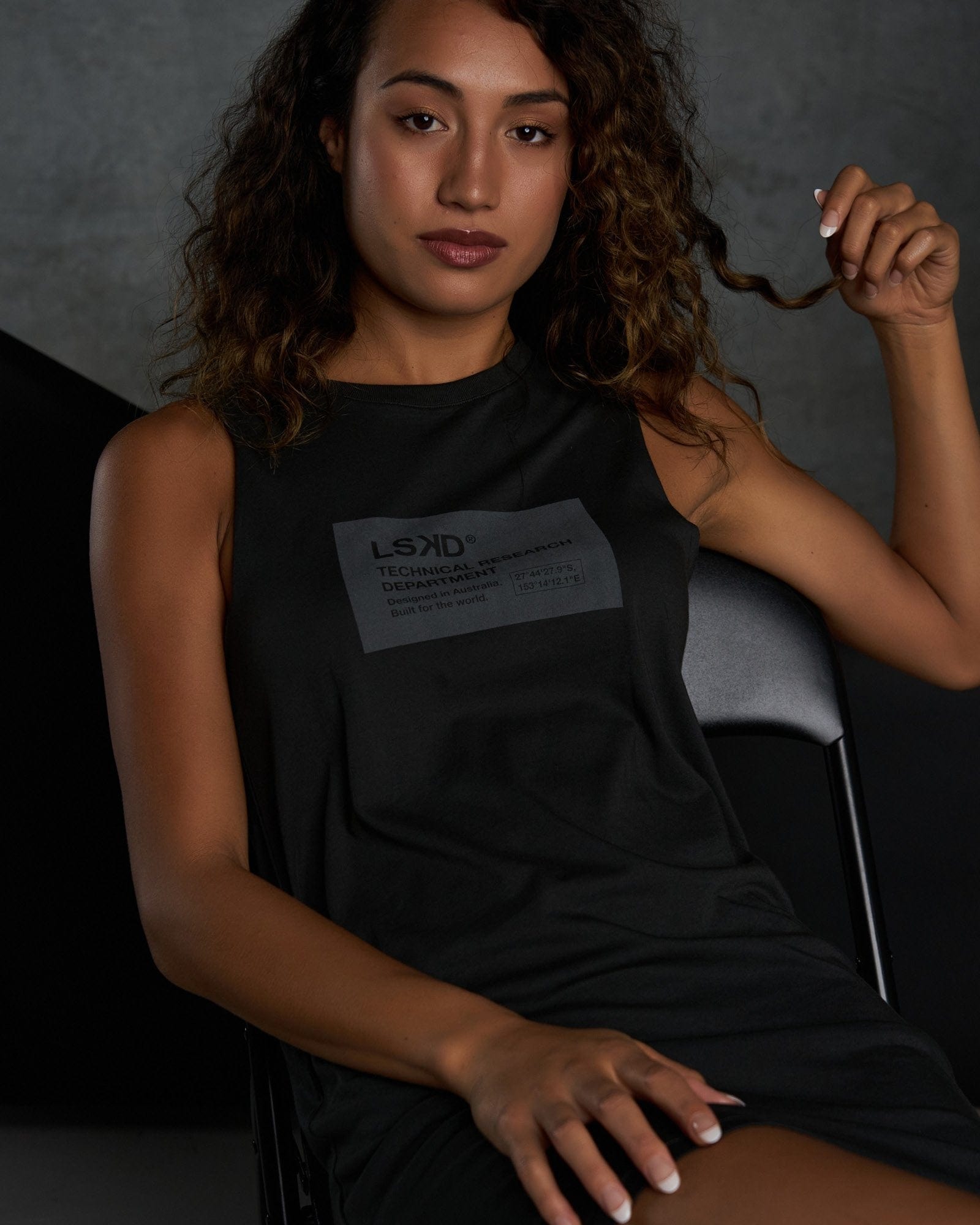 Model wearing Pump Tank Dress - Pirate Black