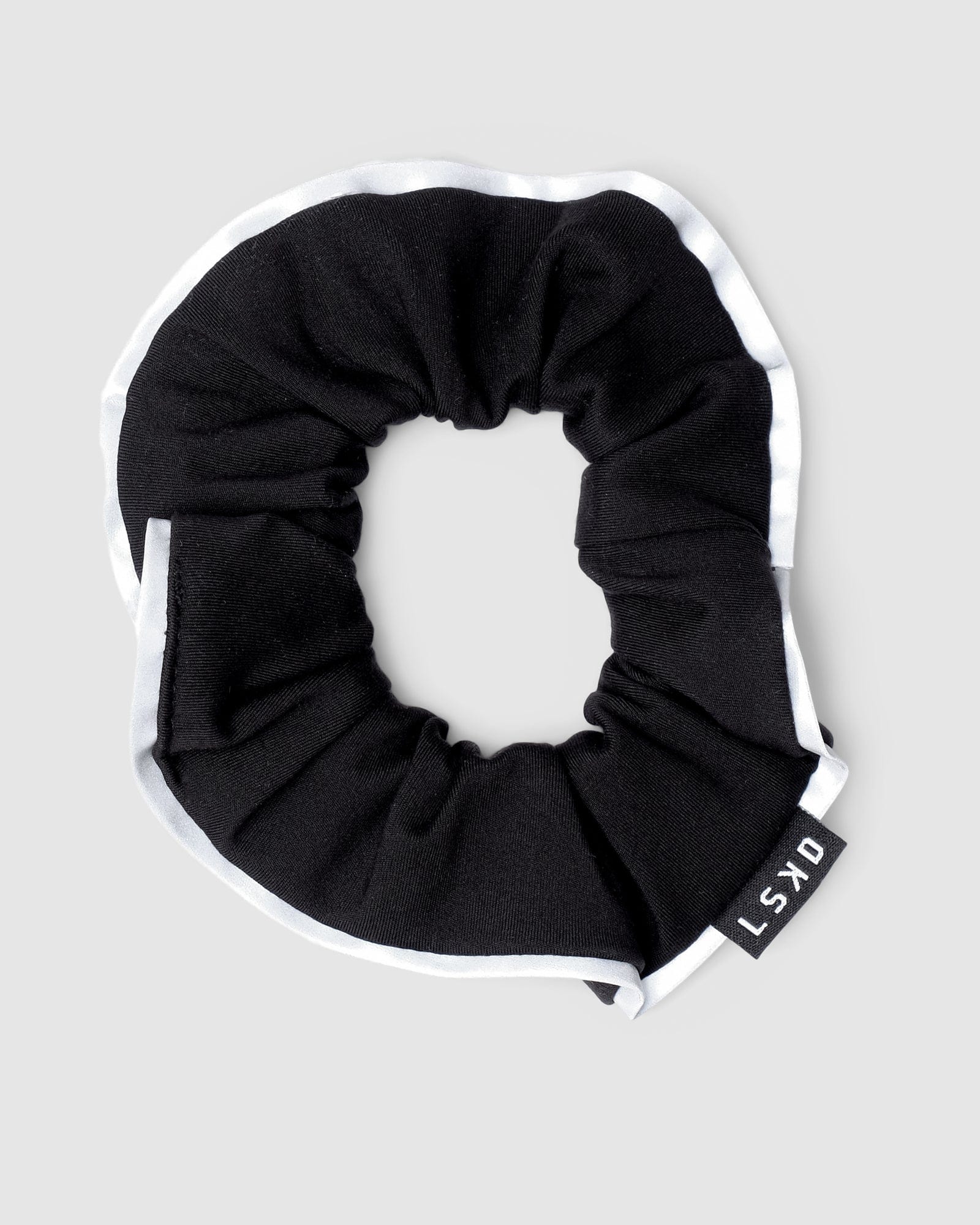 Model wearing Base Scrunchie - Black-Reflective