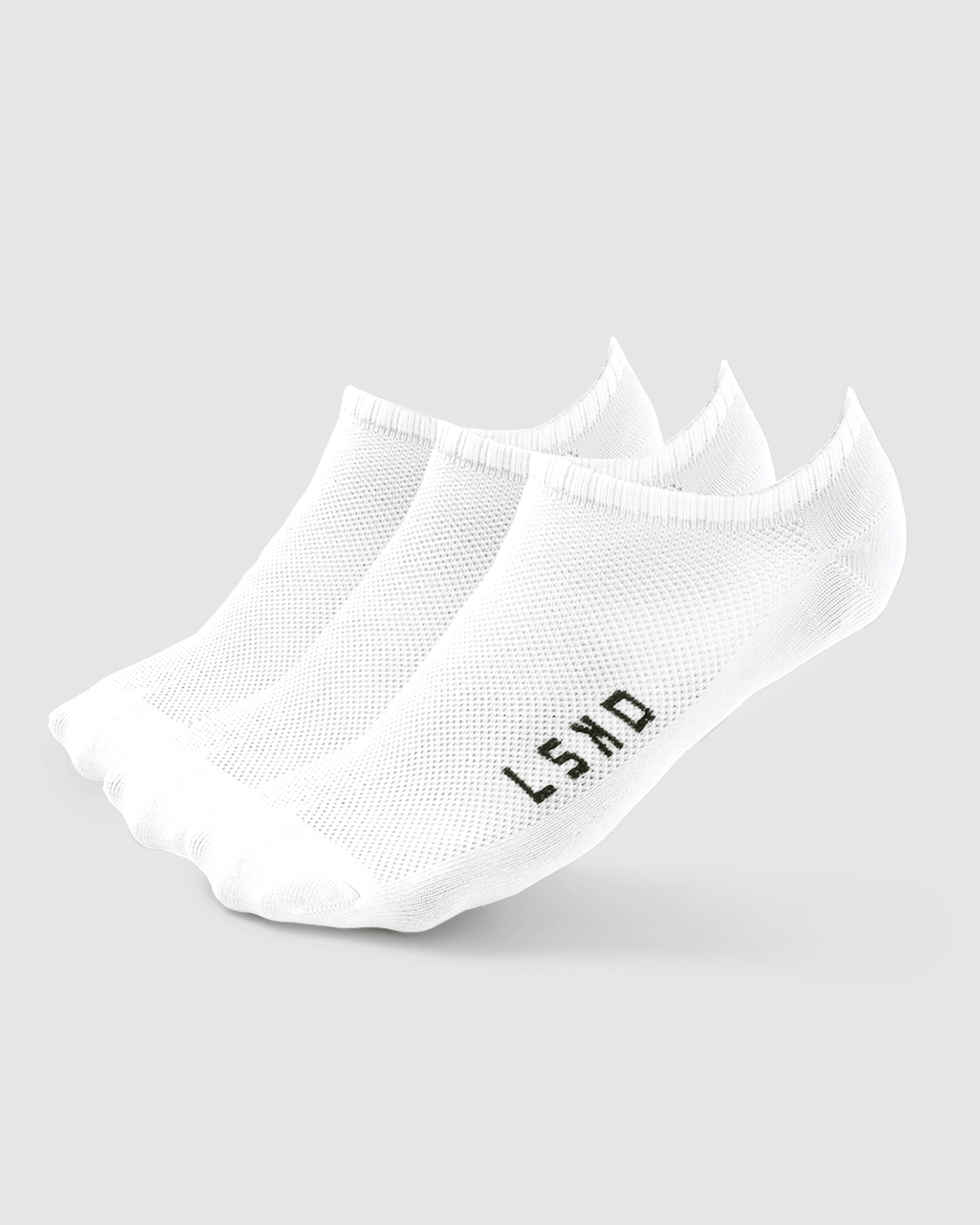 Model wearing Mens Covert Sock - 3 Pack - White