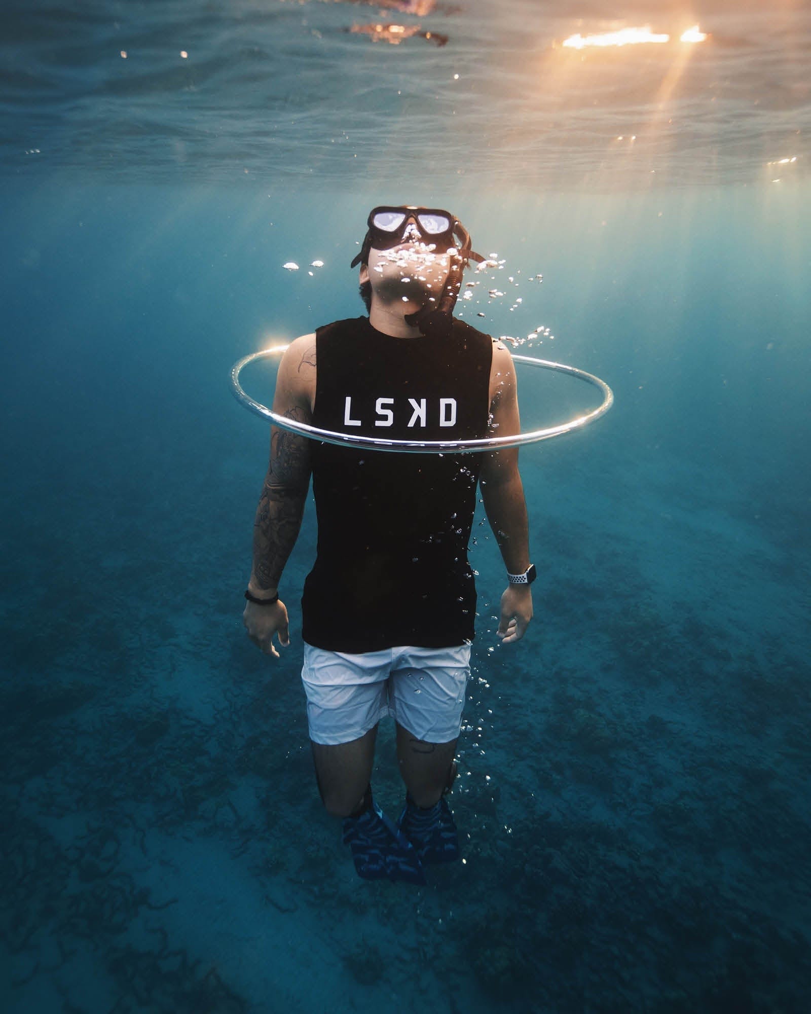 Model wearing Structure Tank - Black