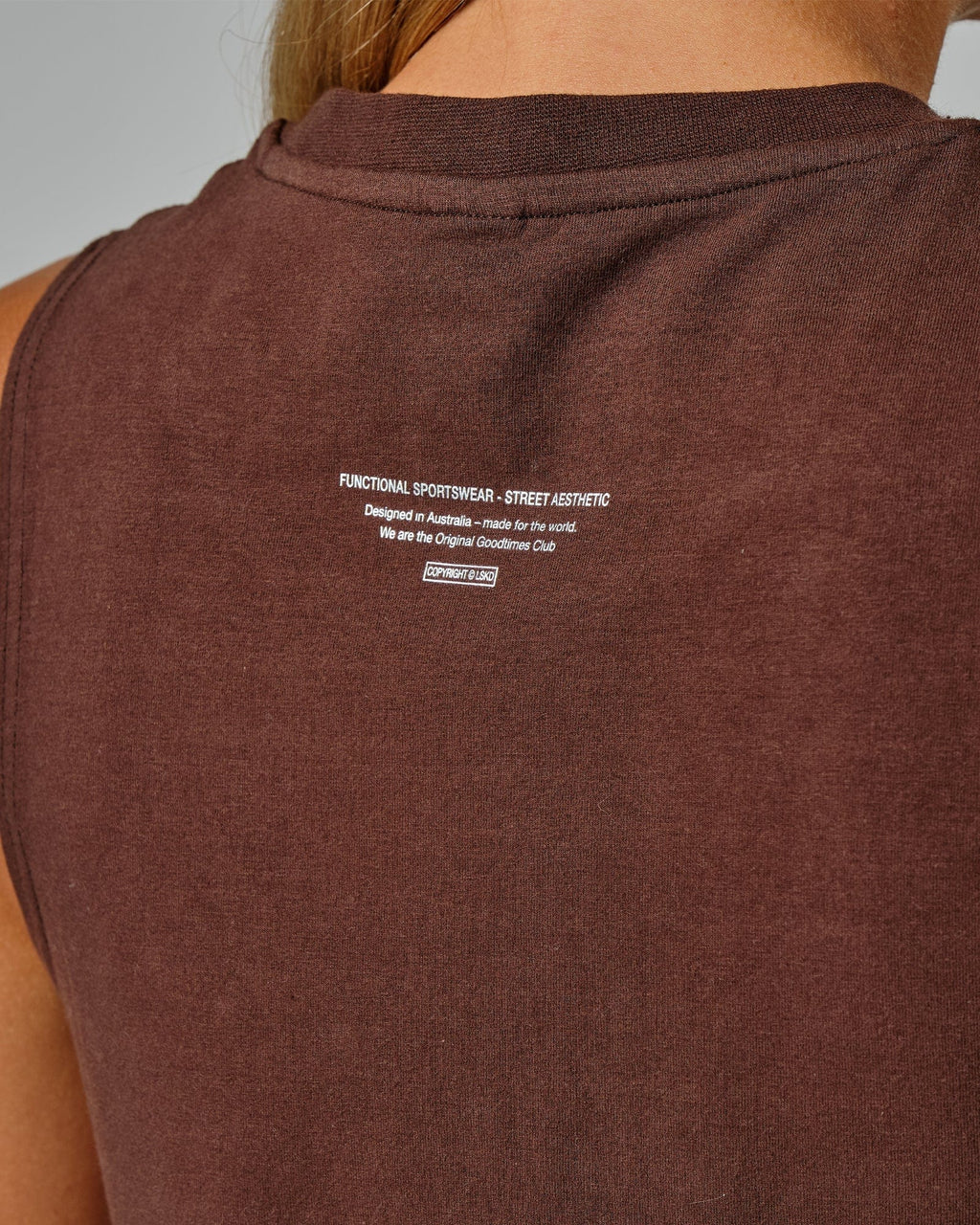 Model wearing Lotus Tank - Walnut