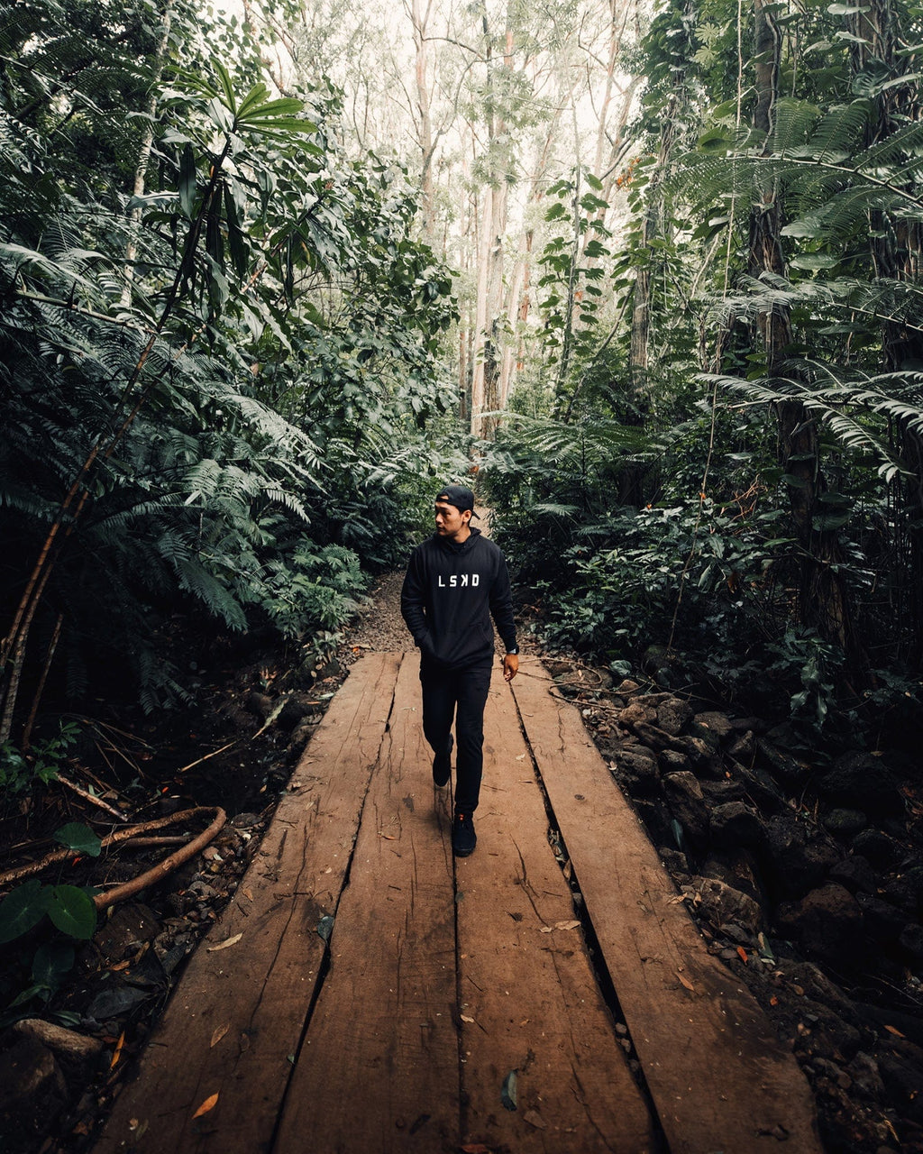 Model wearing Structure Hoodie - Black