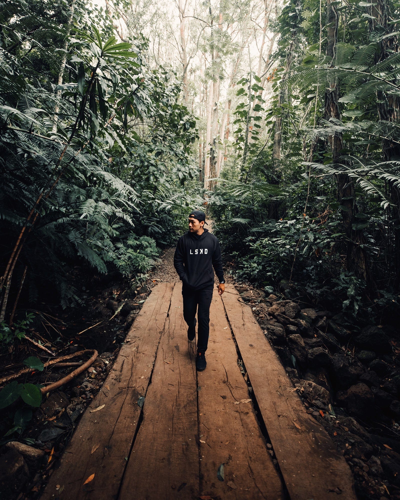 Model wearing Structure Hoodie - Black