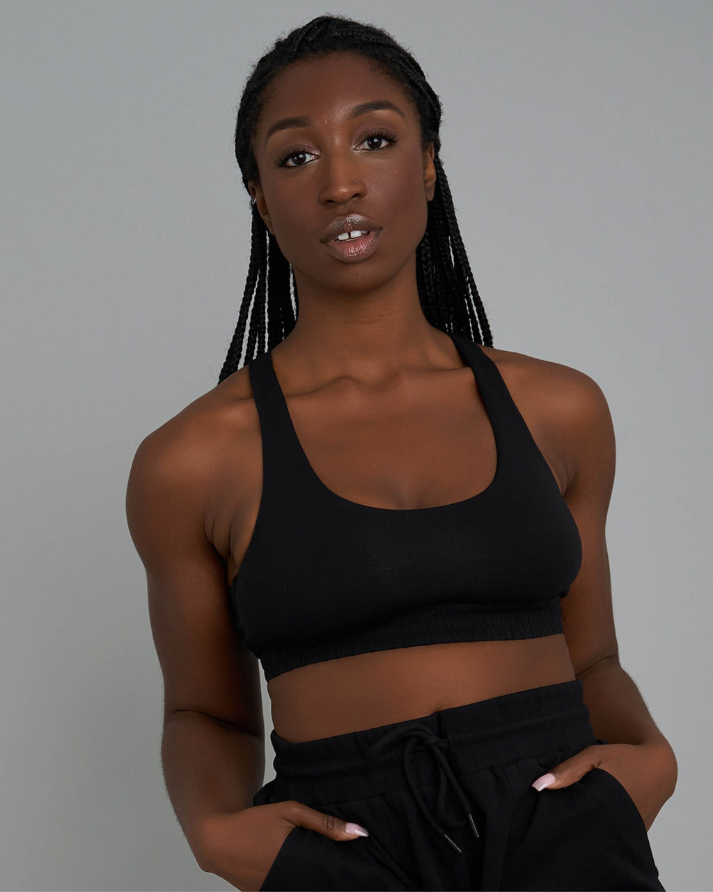 Model wearing Fast Crop - Black