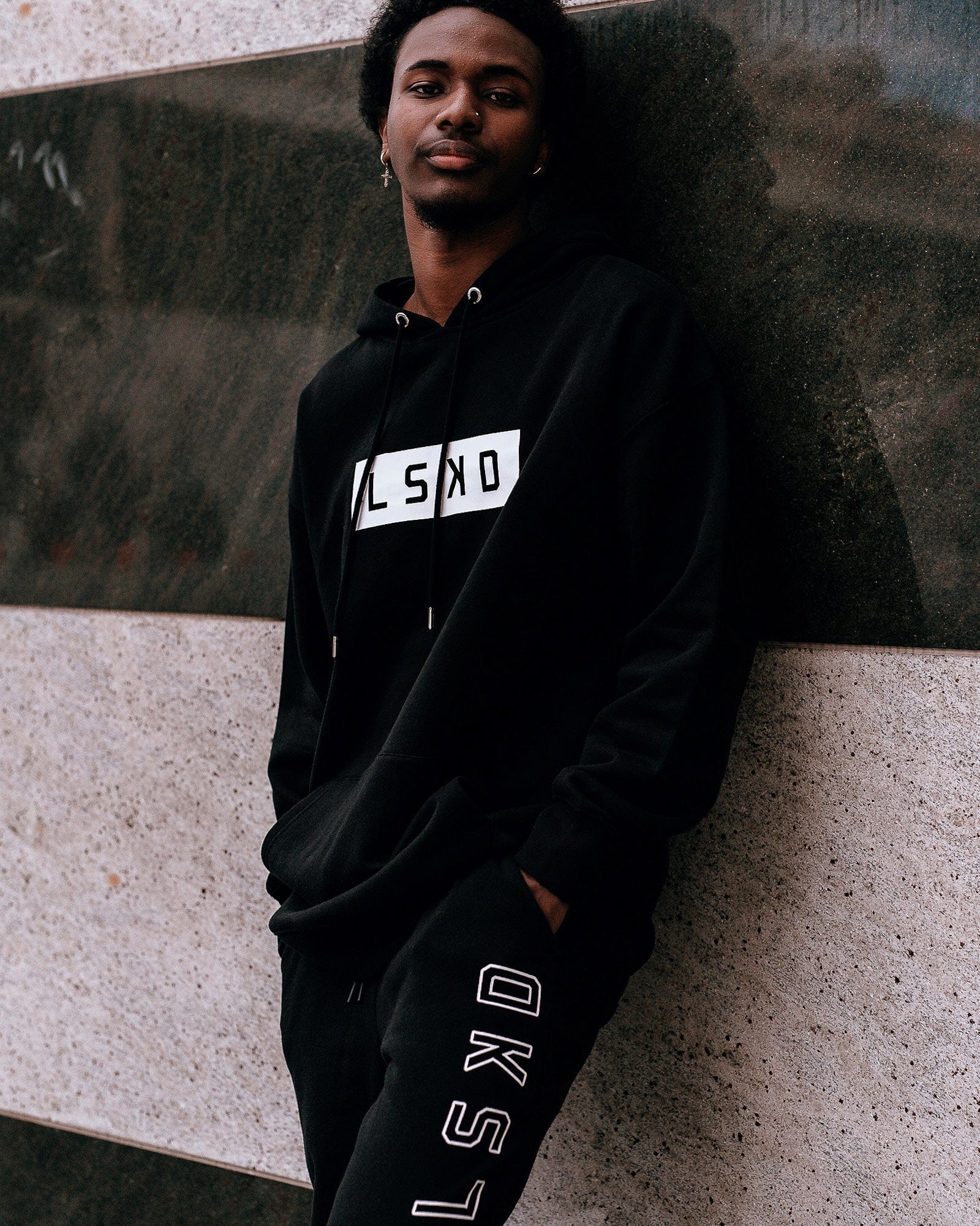 Model wearing Tidy Track Pant - Black