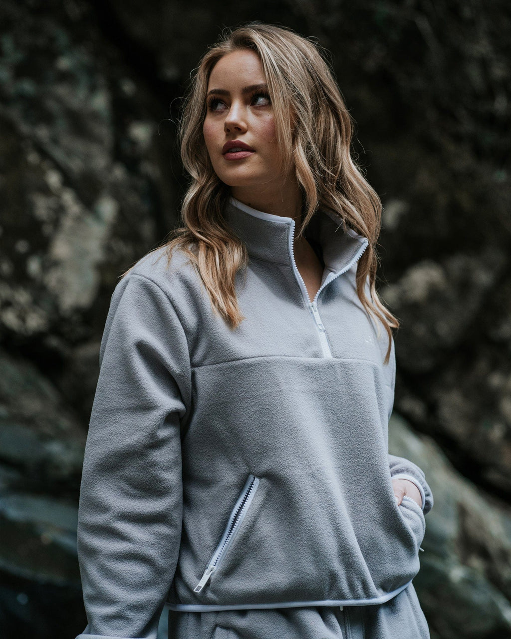 Model wearing Wanderer Sweater - Frost