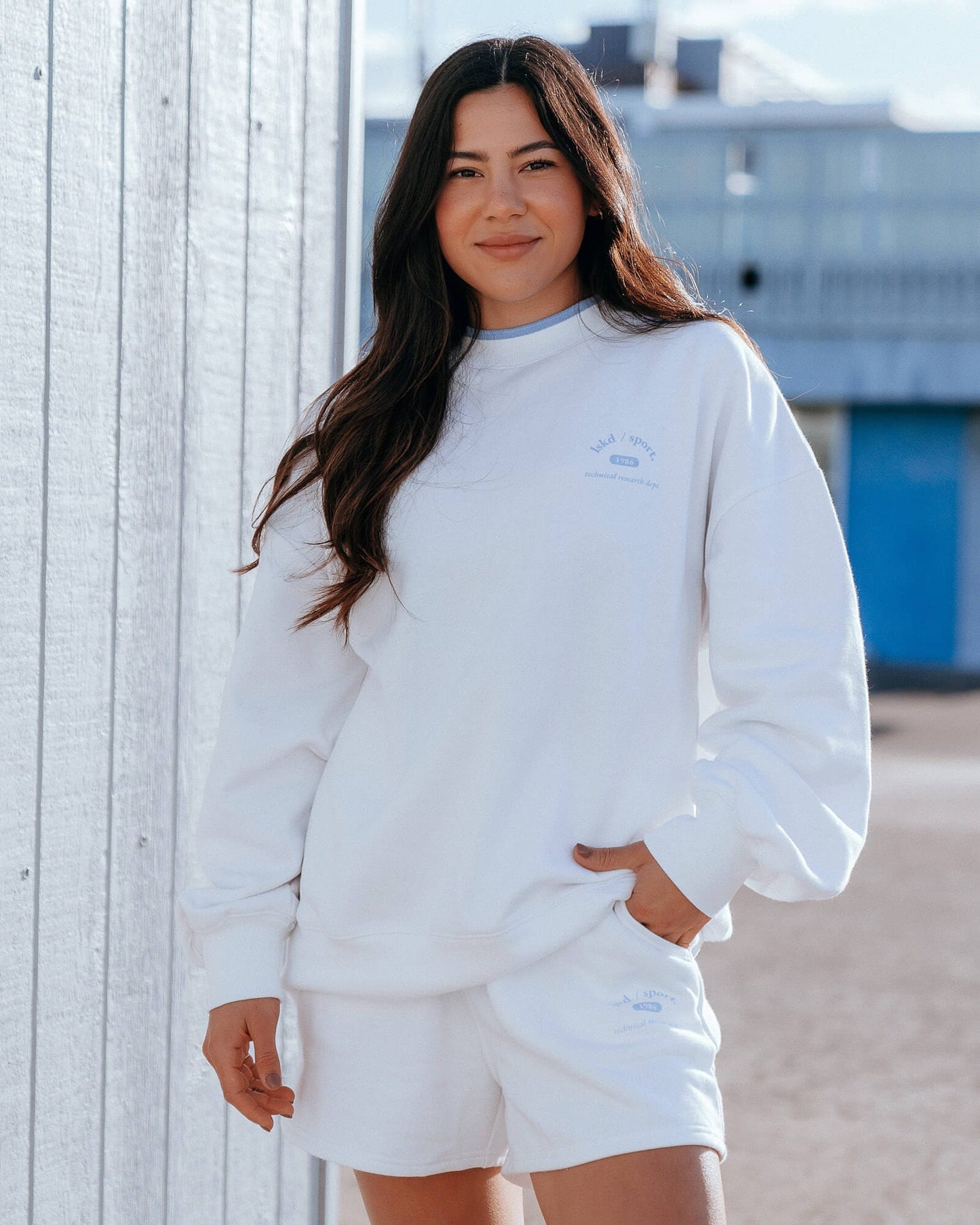 Model wearing 1986 Sweater - White